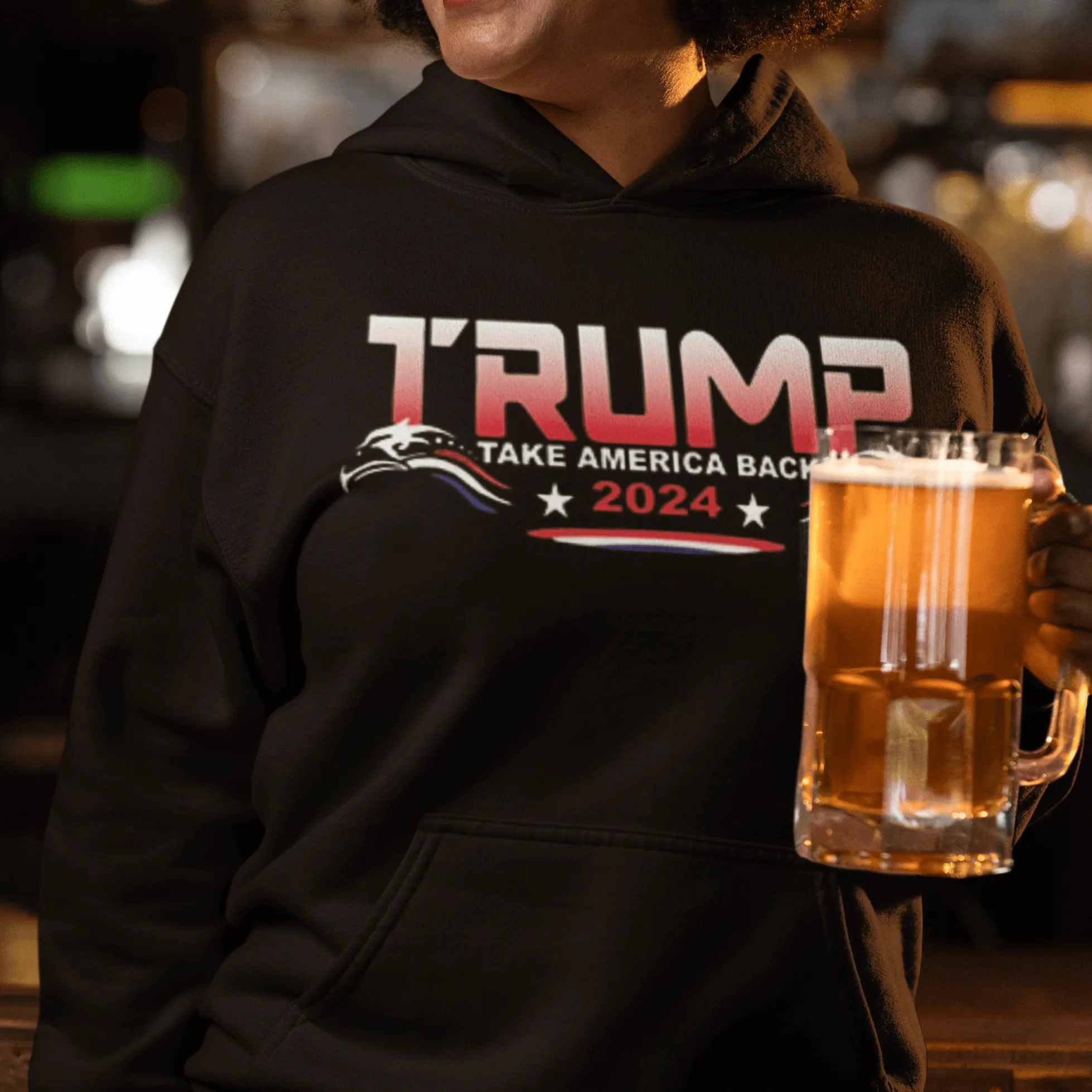 Political Hoodie Trump 2024 Take America Back Again Blended Cotton Ultra Soft Pullover