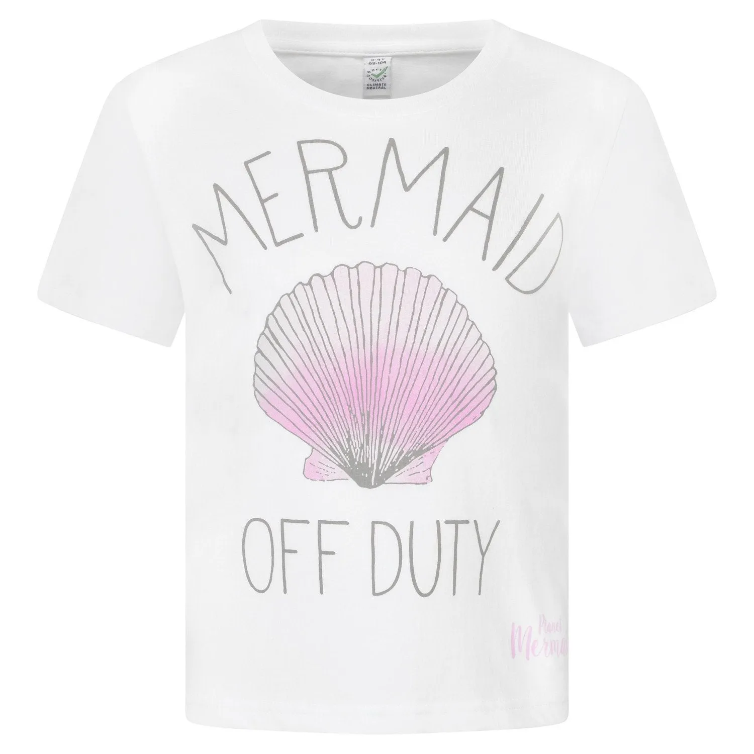 "Mermaid Off Duty" White Girls T-shirt