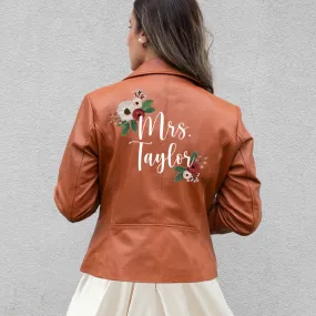 (Real Leather) Personalized Bridal Leather Jacket