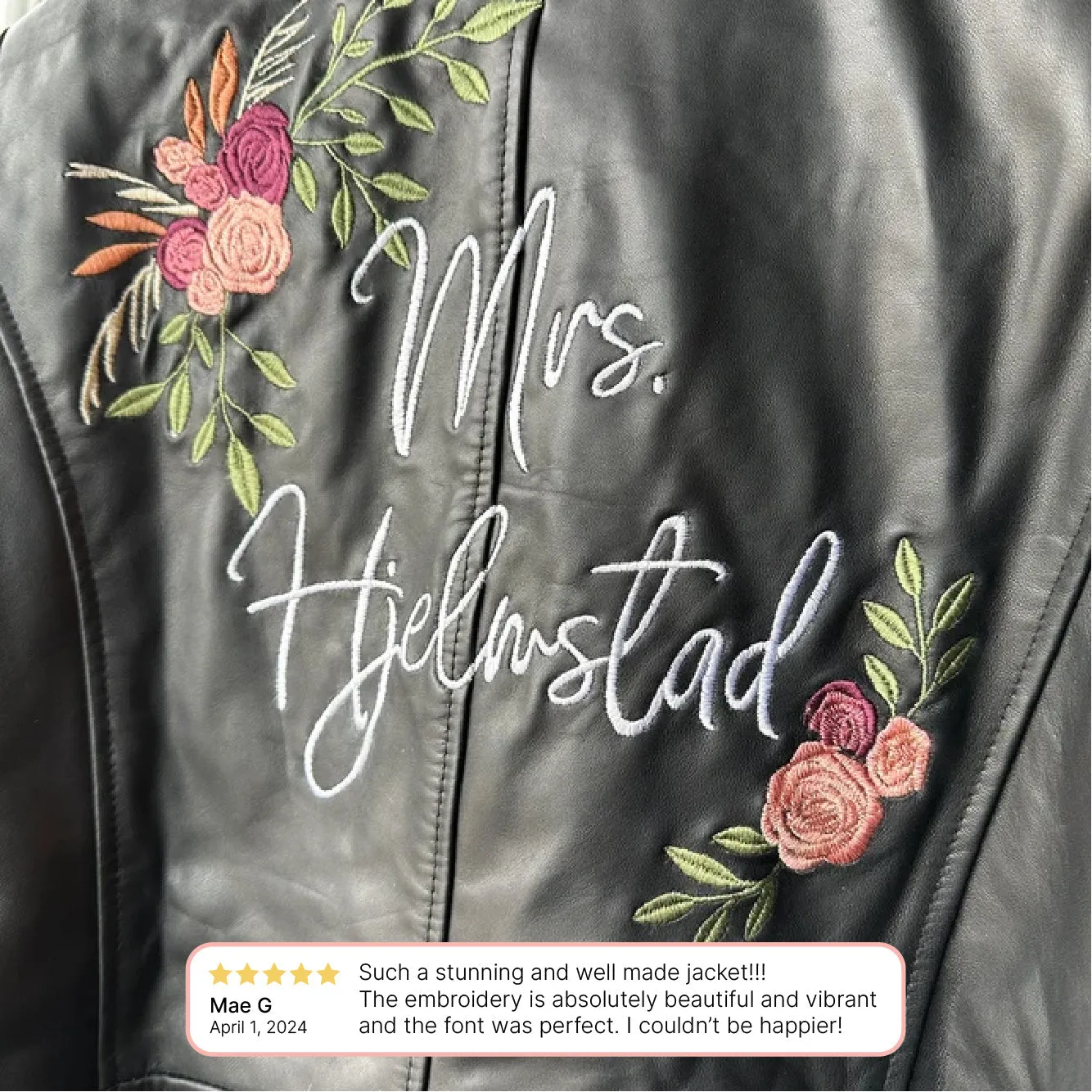 (Real Leather) Personalized Bridal Leather Jacket