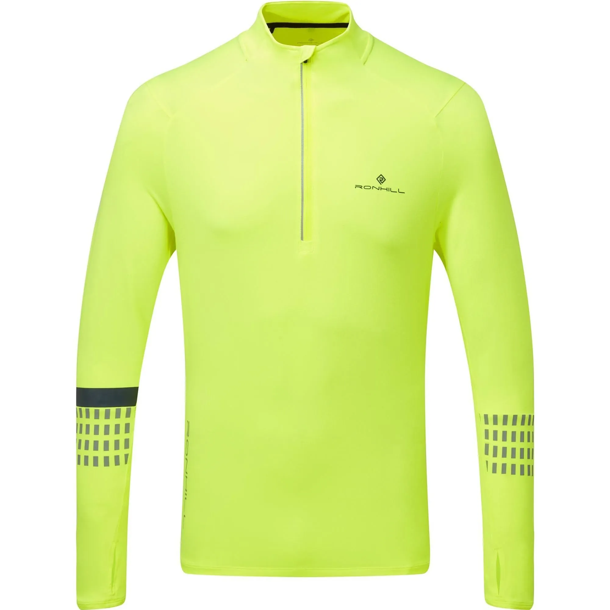 Ronhill Tech Afterhours Half Zip Long Sleeve Mens Running Top - Yellow