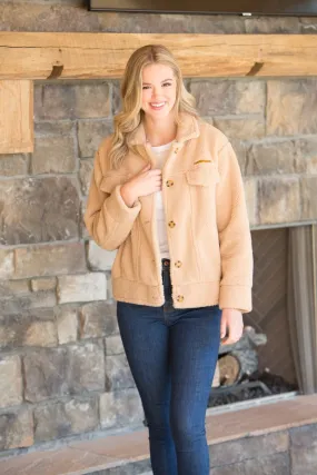 Simply Southern Soft Sherpa Jacket - Camel