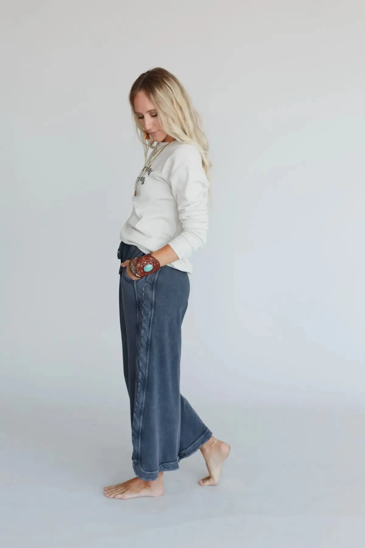 So Comfy Wide Leg Pant - Charcoal