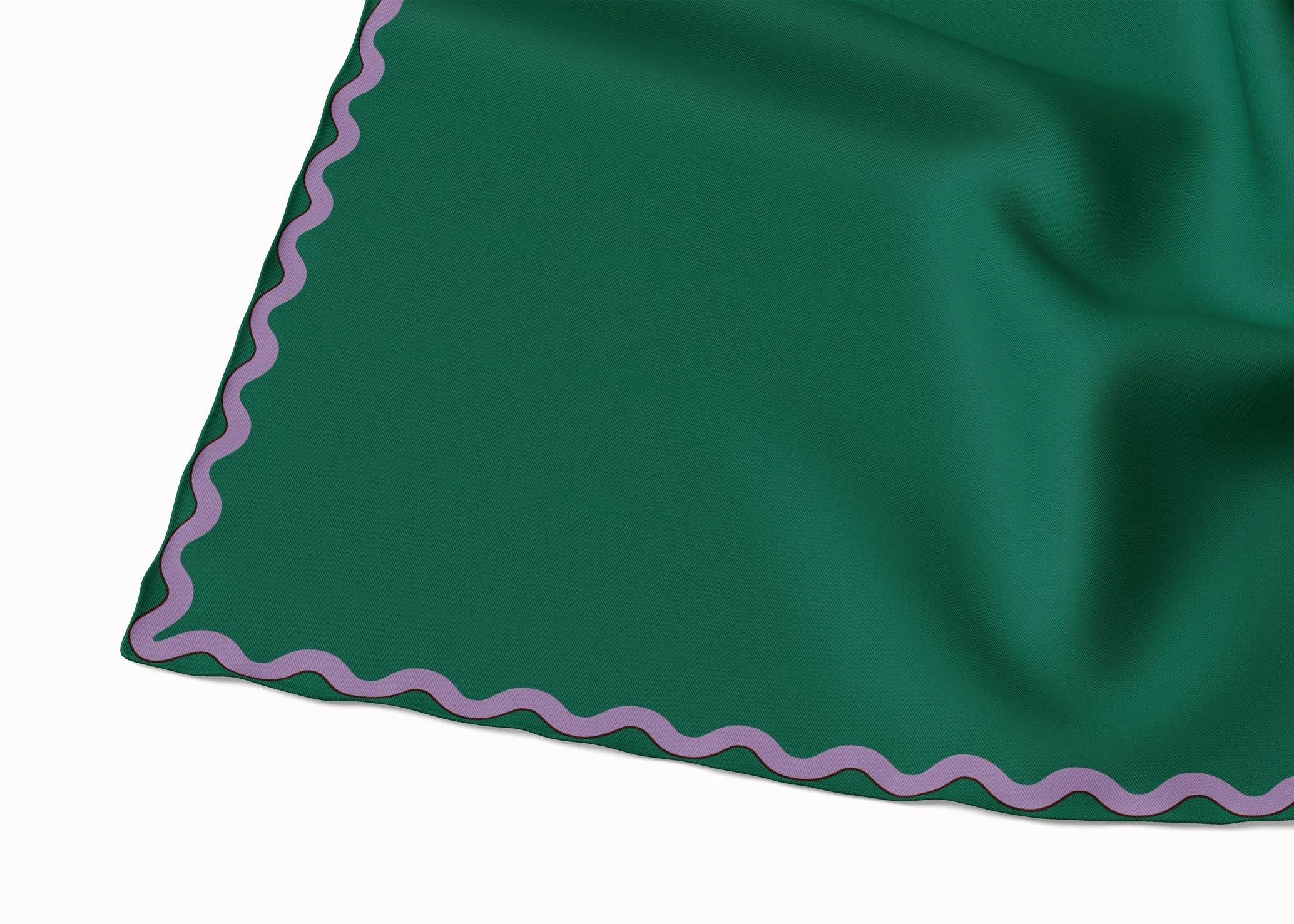 Sophie Emerald/Lilac Silk Scarf - 89x89cm - Imperfect