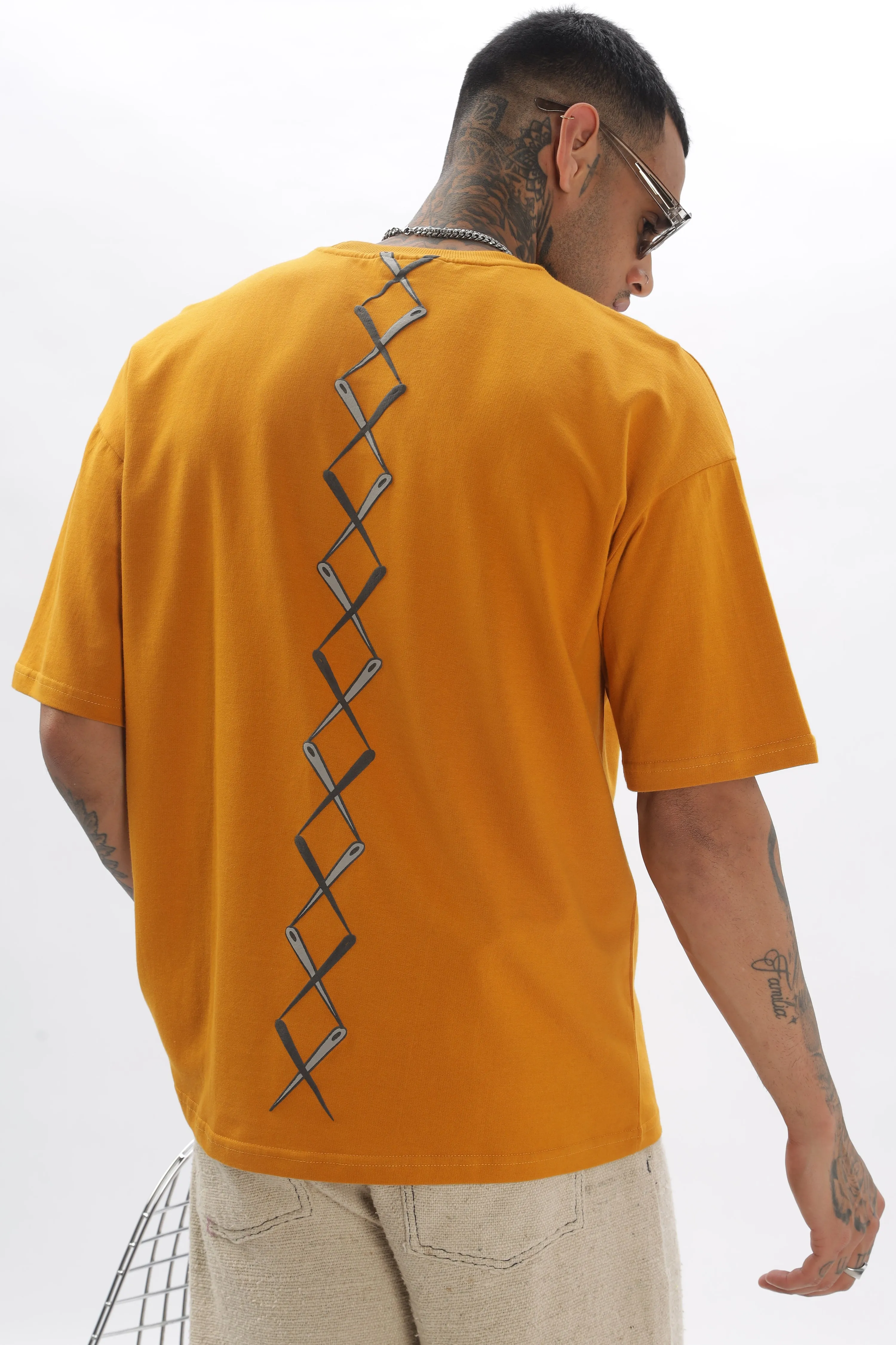 Spineline Orange Dropshoulder T-Shirt