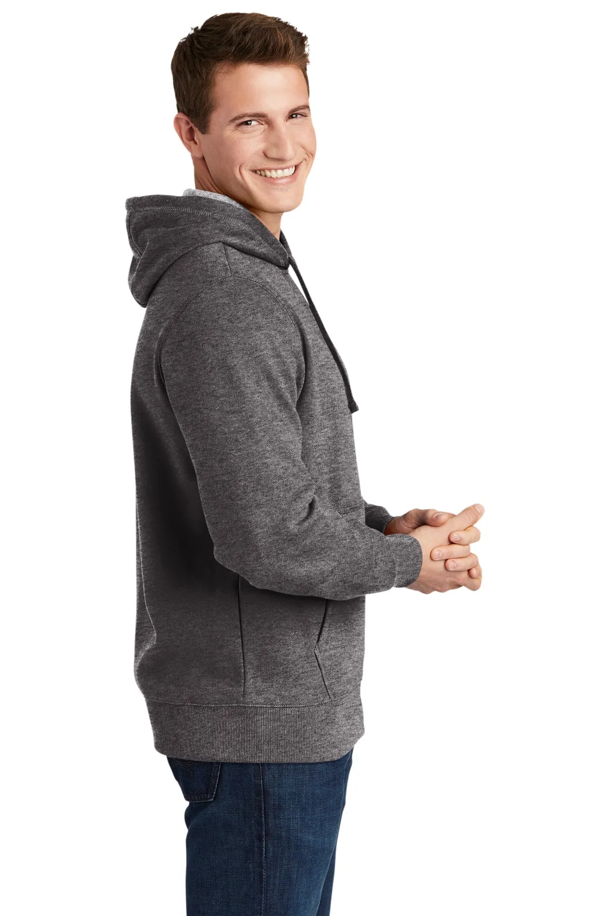 Sport-Tek Tall Pullover Branded Hooded Sweatshirts, Graphite Heather