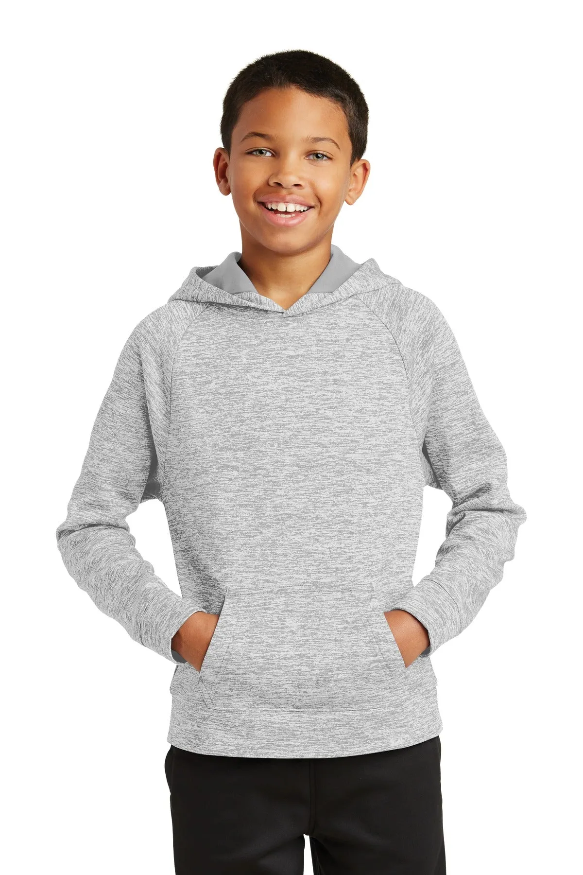 Sport-Tek® Youth PosiCharge® Electric Heather Fleece Hooded Pullover. YST225