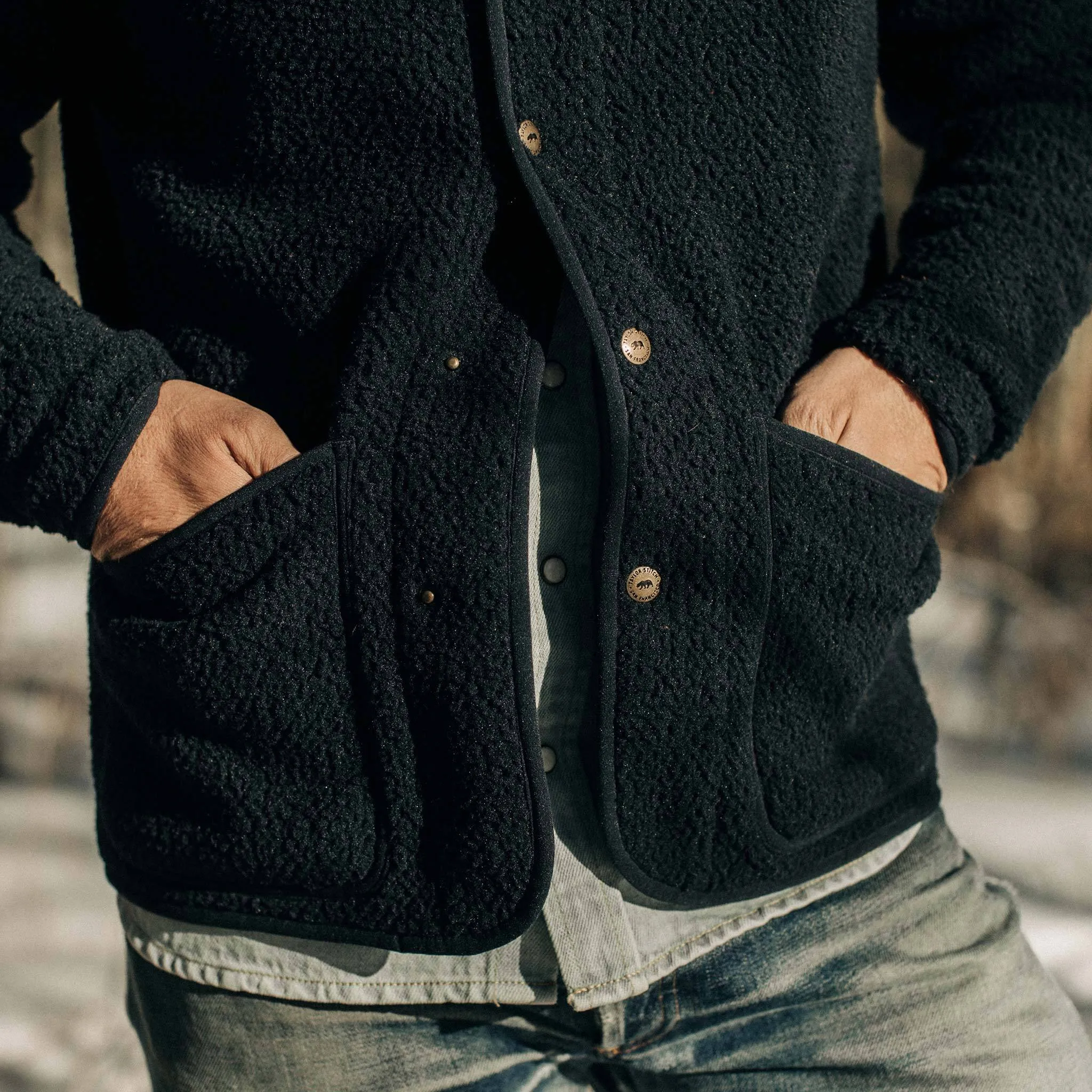 The Port Jacket in Navy Sherpa