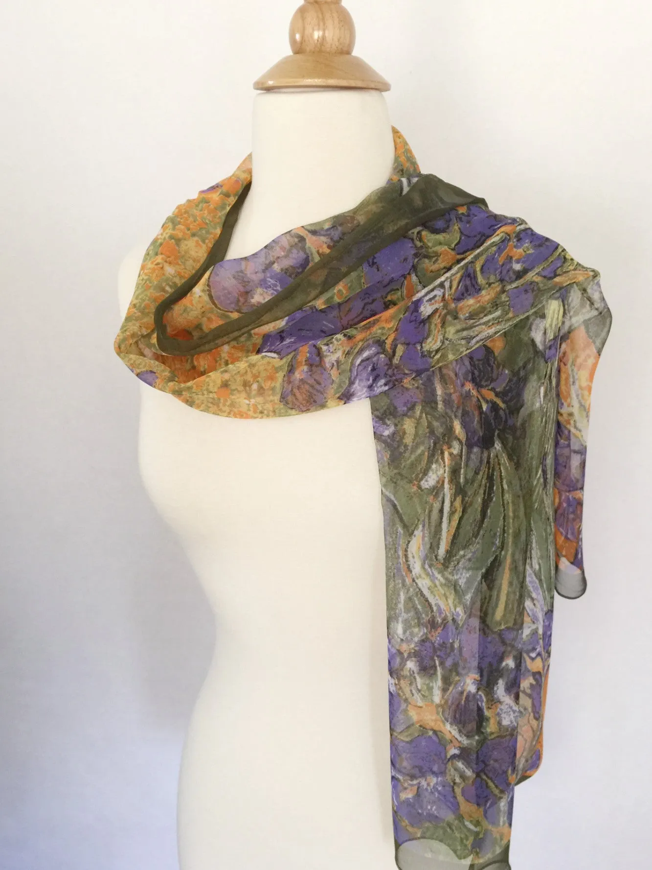 Van Gogh Irises Scarf - Purple