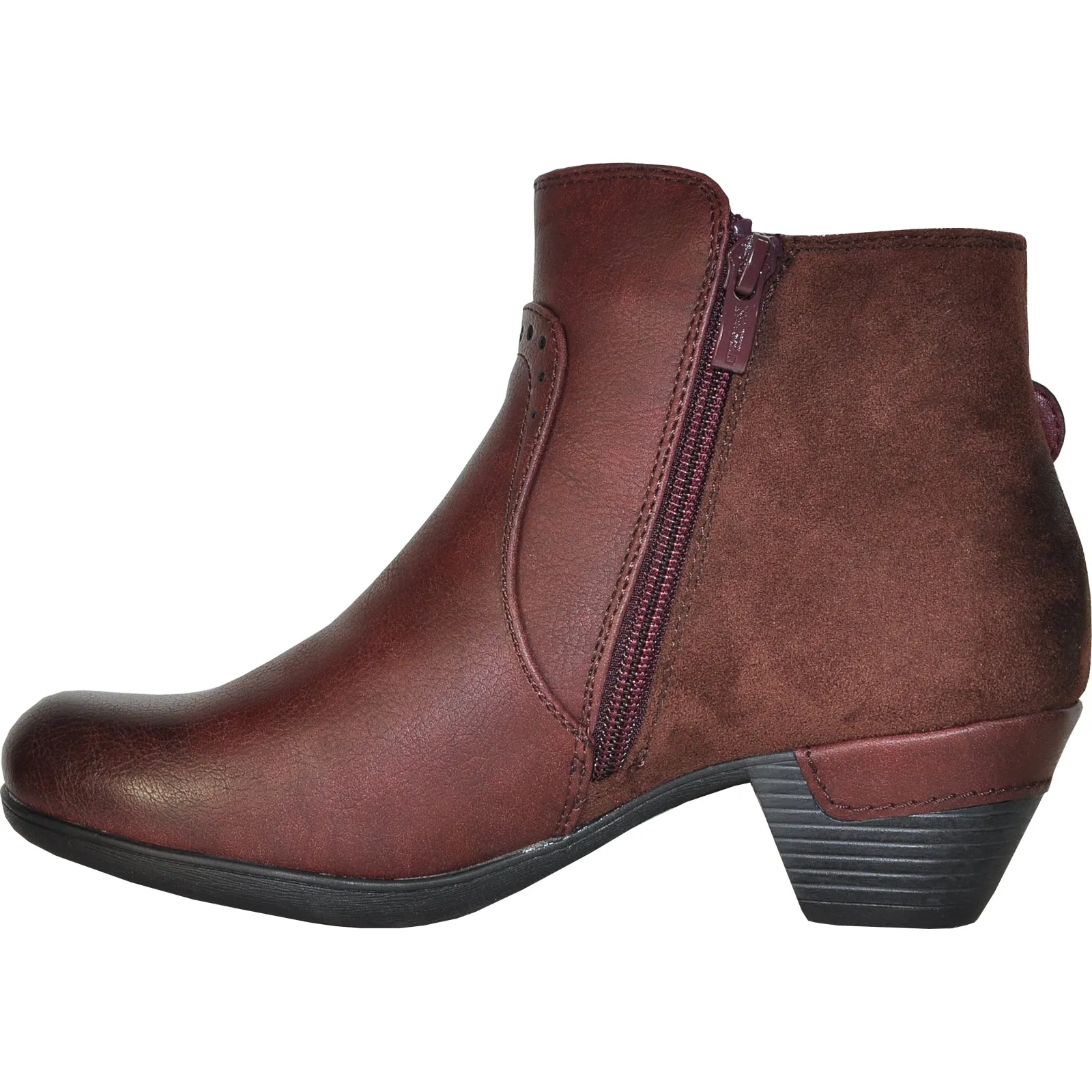 VANGELO Women Boot HF8403 Ankle Dress Boot Bordo Red