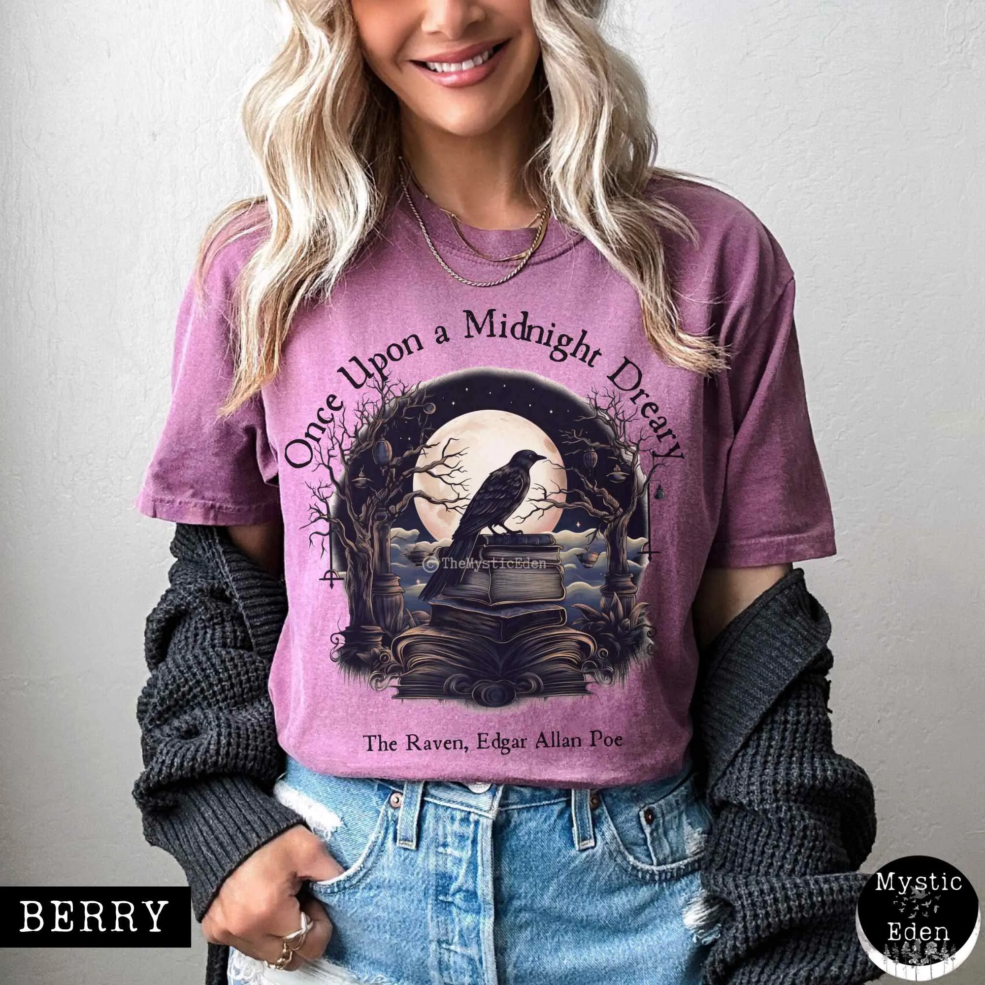 Vintage Edgar Allan Poe Shirt - Once upon a midnight dreary