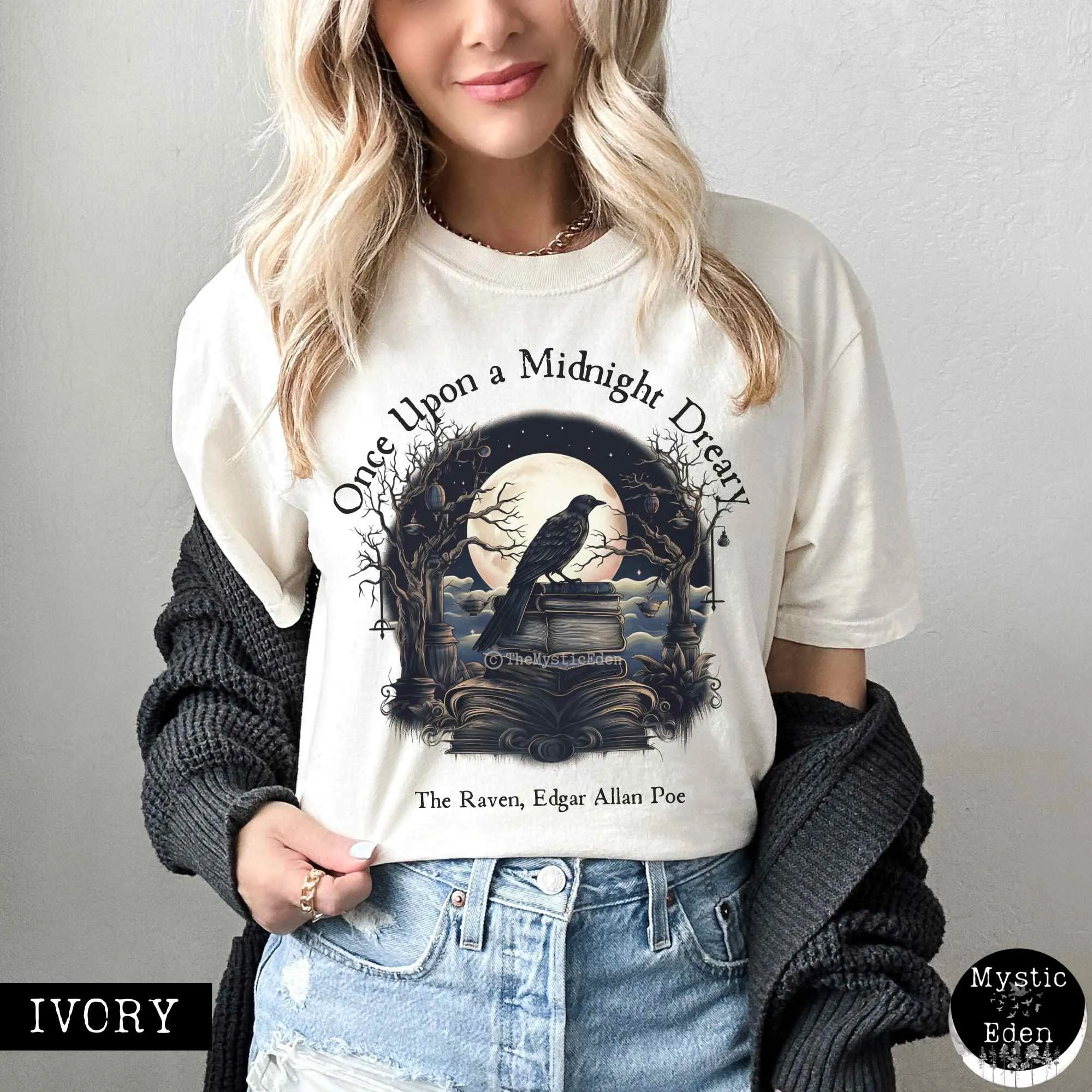 Vintage Edgar Allan Poe Shirt - Once upon a midnight dreary