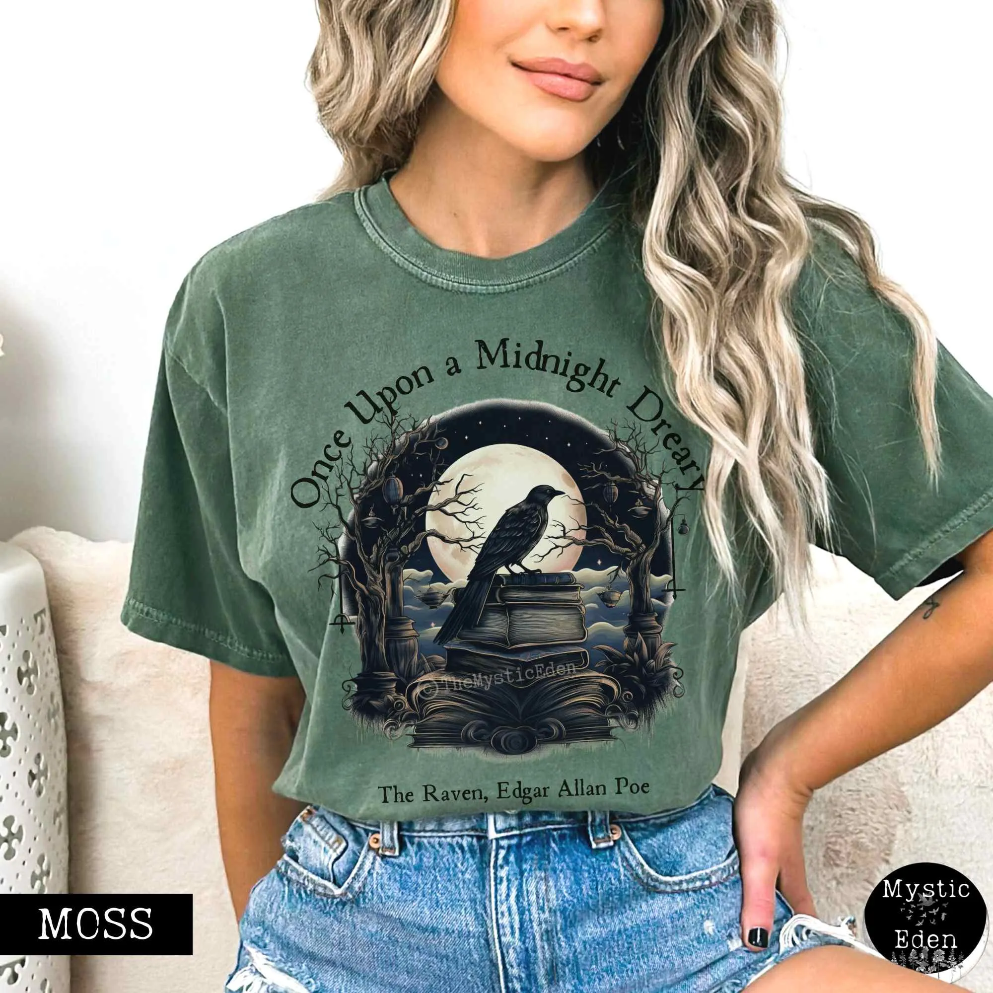 Vintage Edgar Allan Poe Shirt - Once upon a midnight dreary