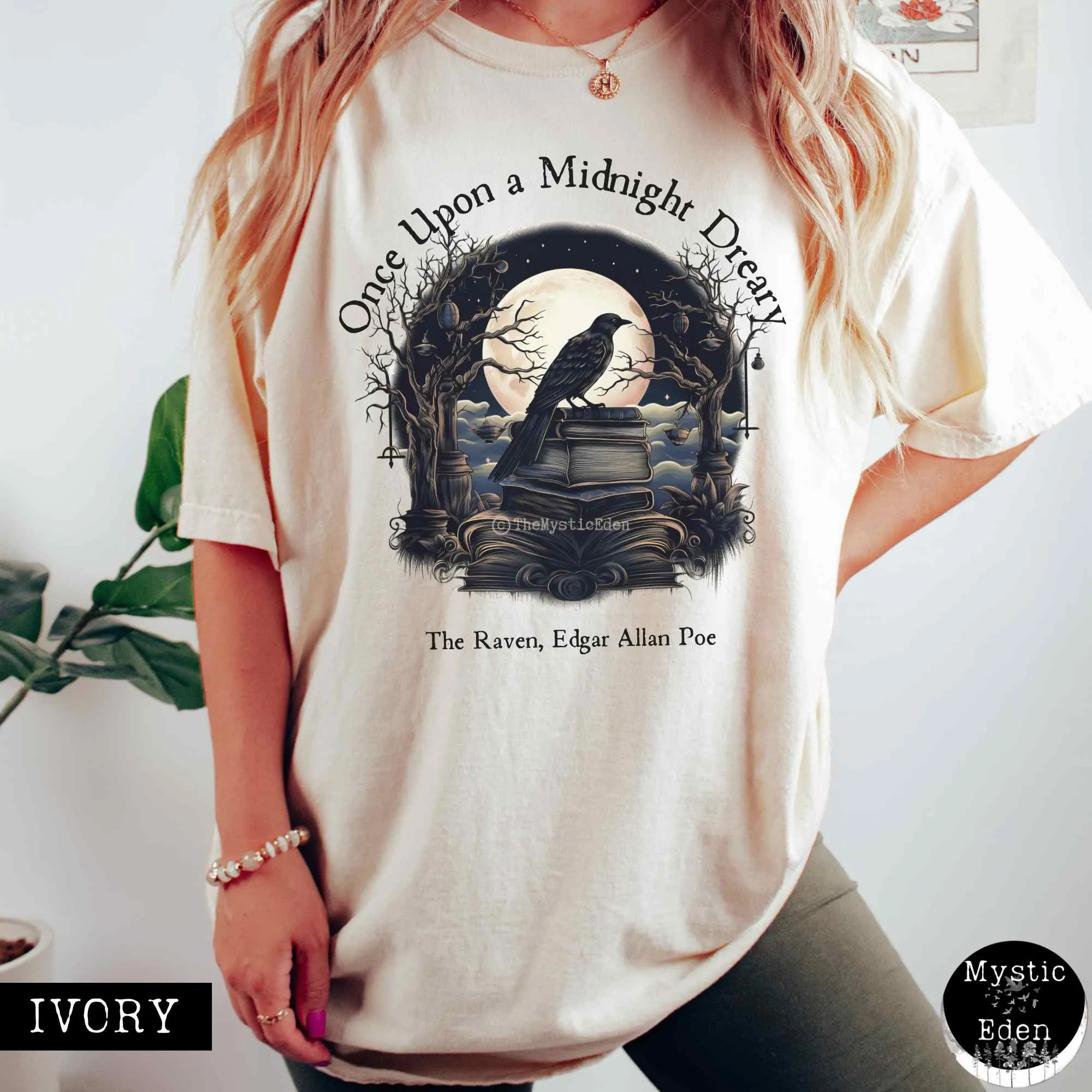 Vintage Edgar Allan Poe Shirt - Once upon a midnight dreary