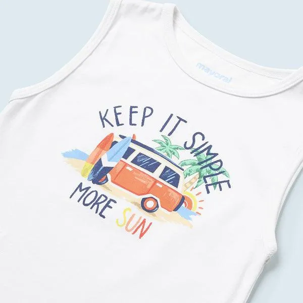 WHITE BOYS TANK TOP FOR BABY BOYS