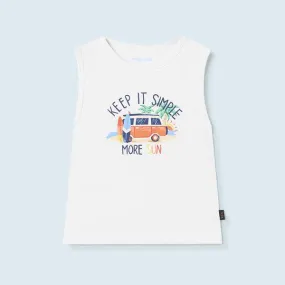 WHITE BOYS TANK TOP FOR BABY BOYS