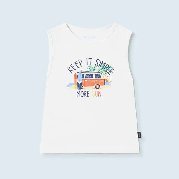 WHITE BOYS TANK TOP FOR BABY BOYS