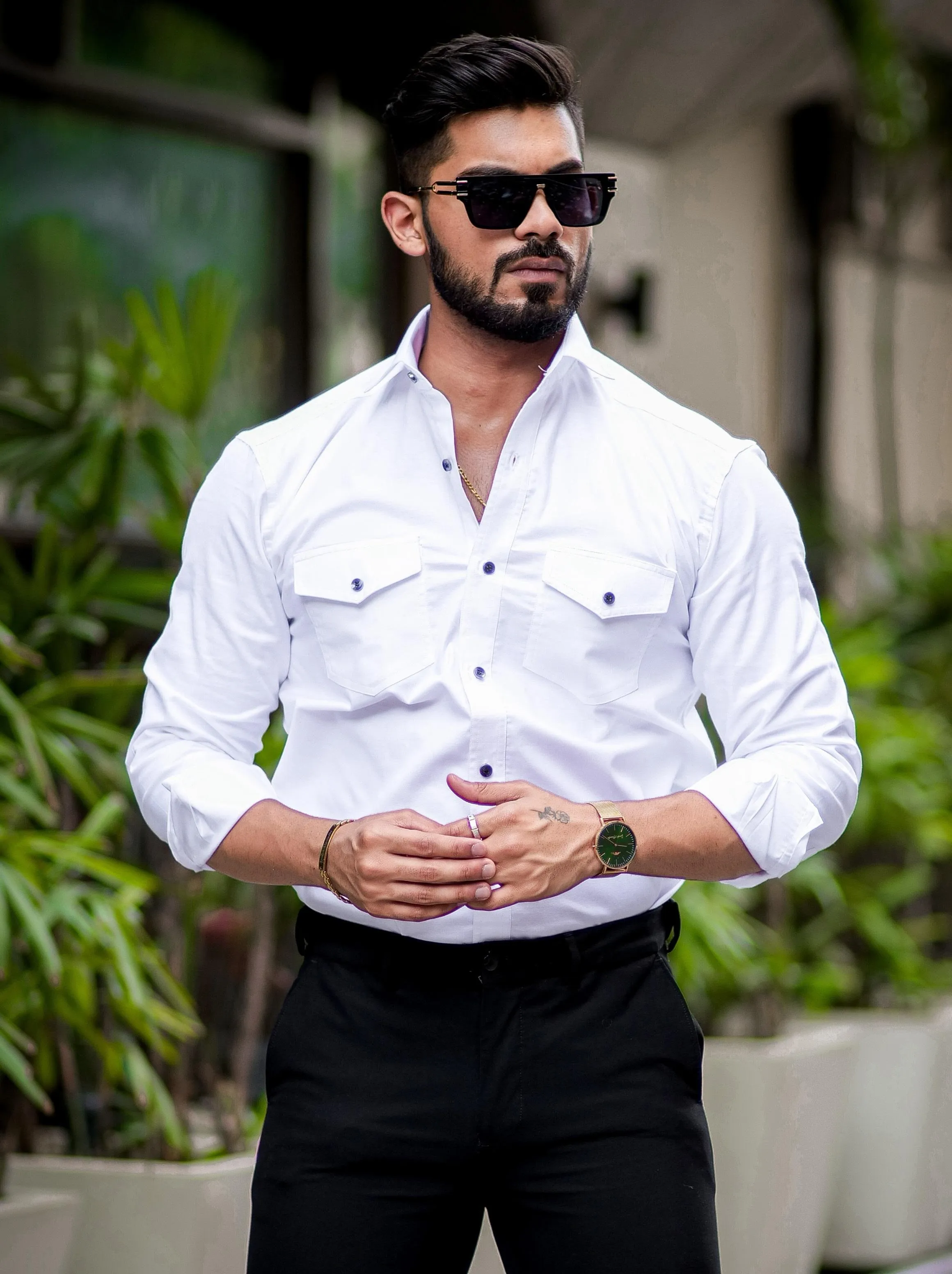 White Oxford Premium Cotton Over Shirt