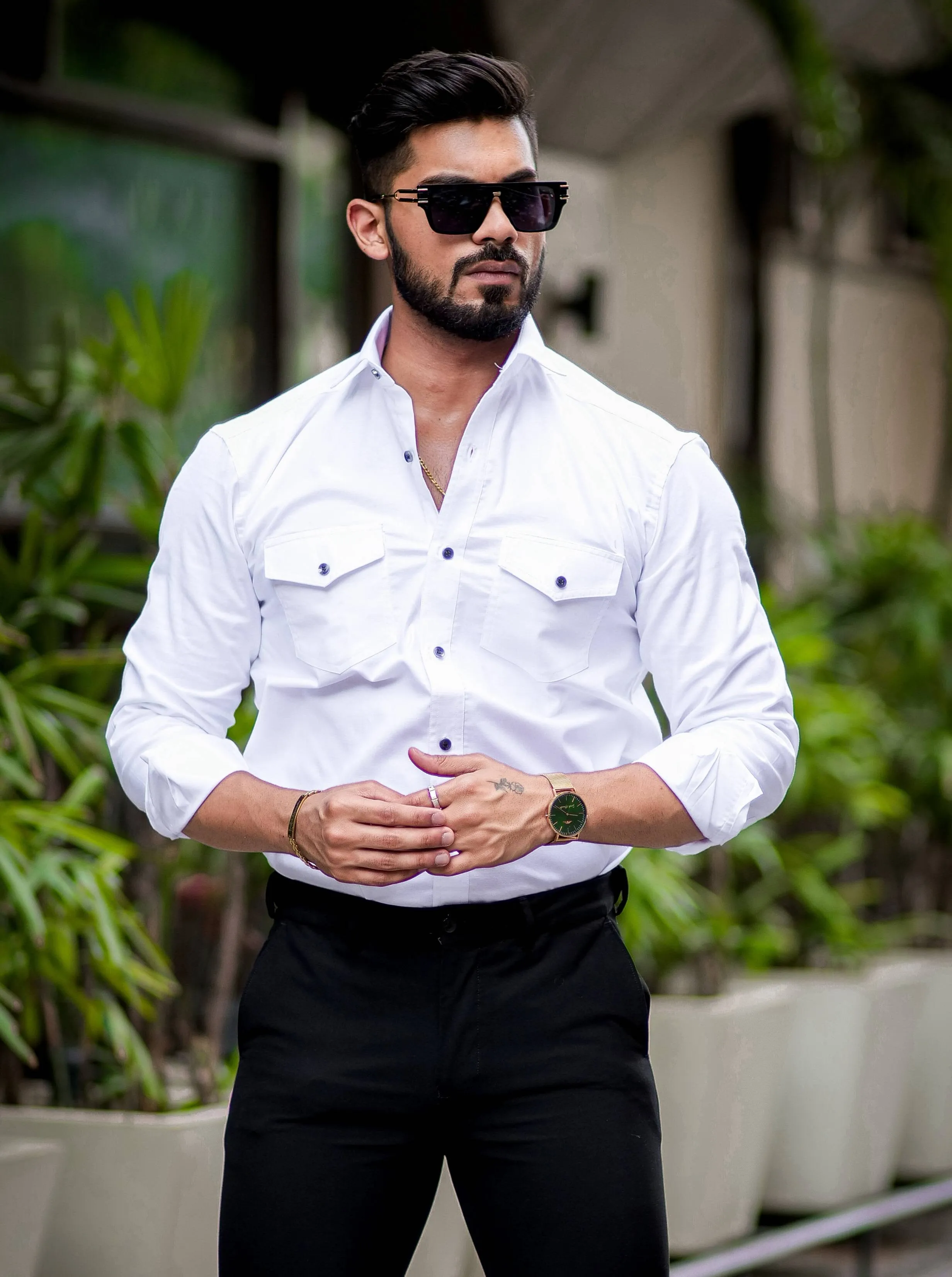 White Oxford Premium Cotton Over Shirt