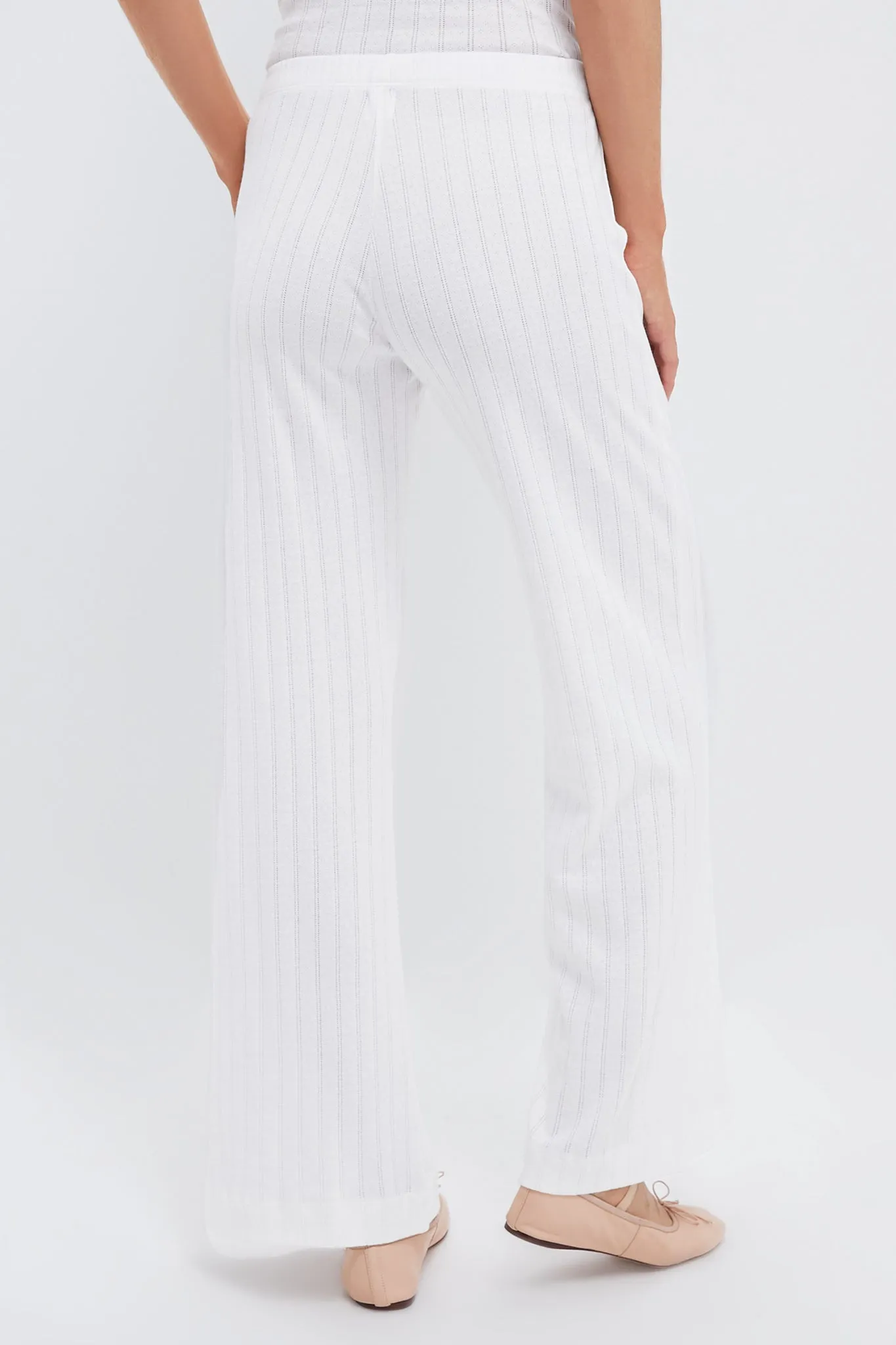 White Pointelle Boxer Pants