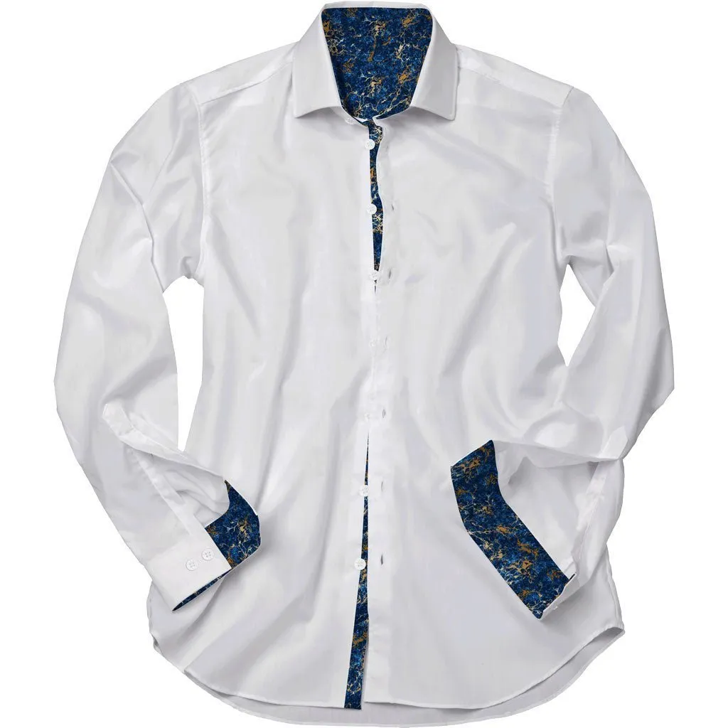 White With Electrical Storm Accents Shirt