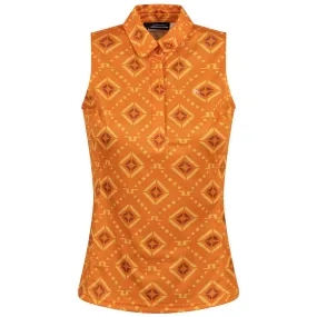 Womens Dena Print SL Jersey Orange Diamond Logo - SS23