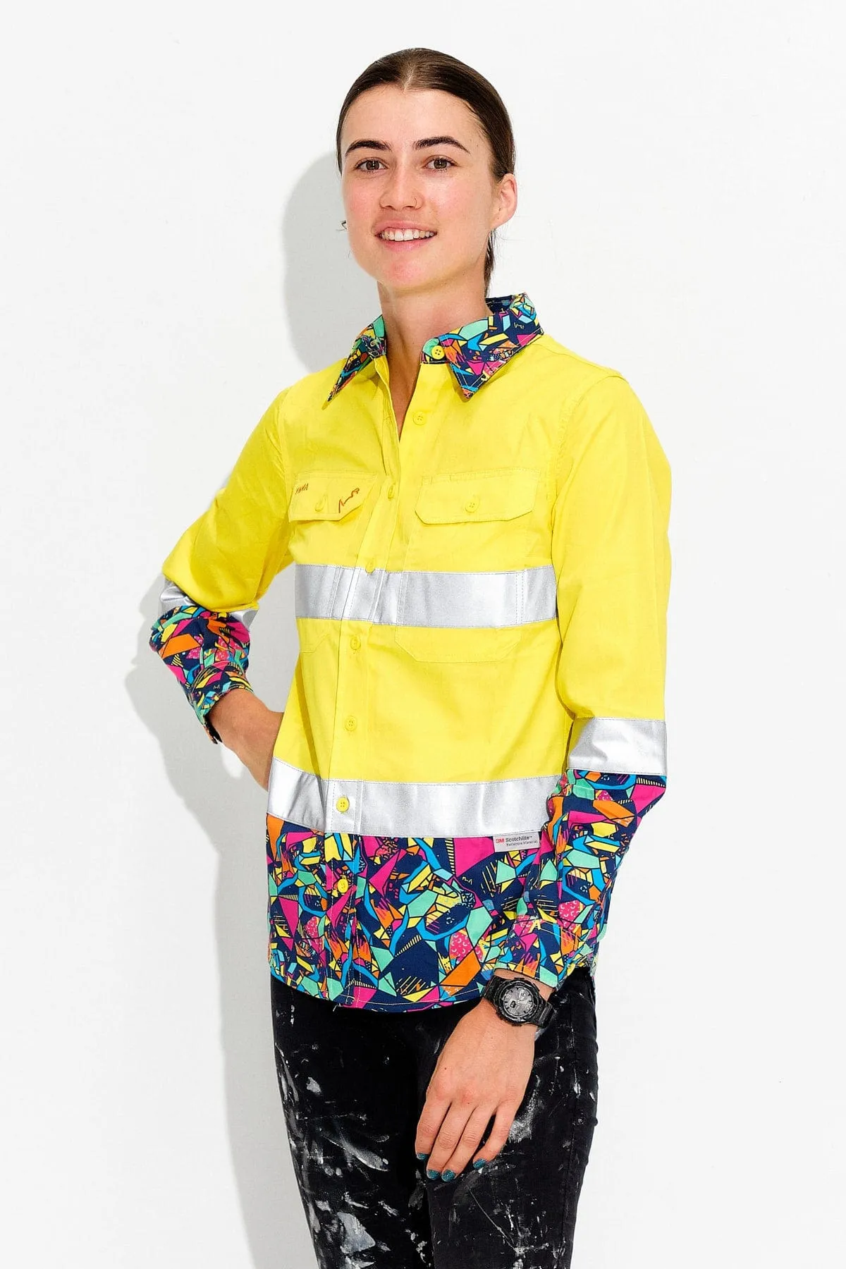 Women's Ventura Yellow Day/Night Hi Vis Full Button Workshirt