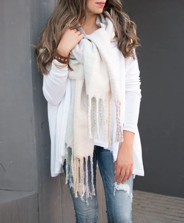 Wool Blend Tassel Scarf