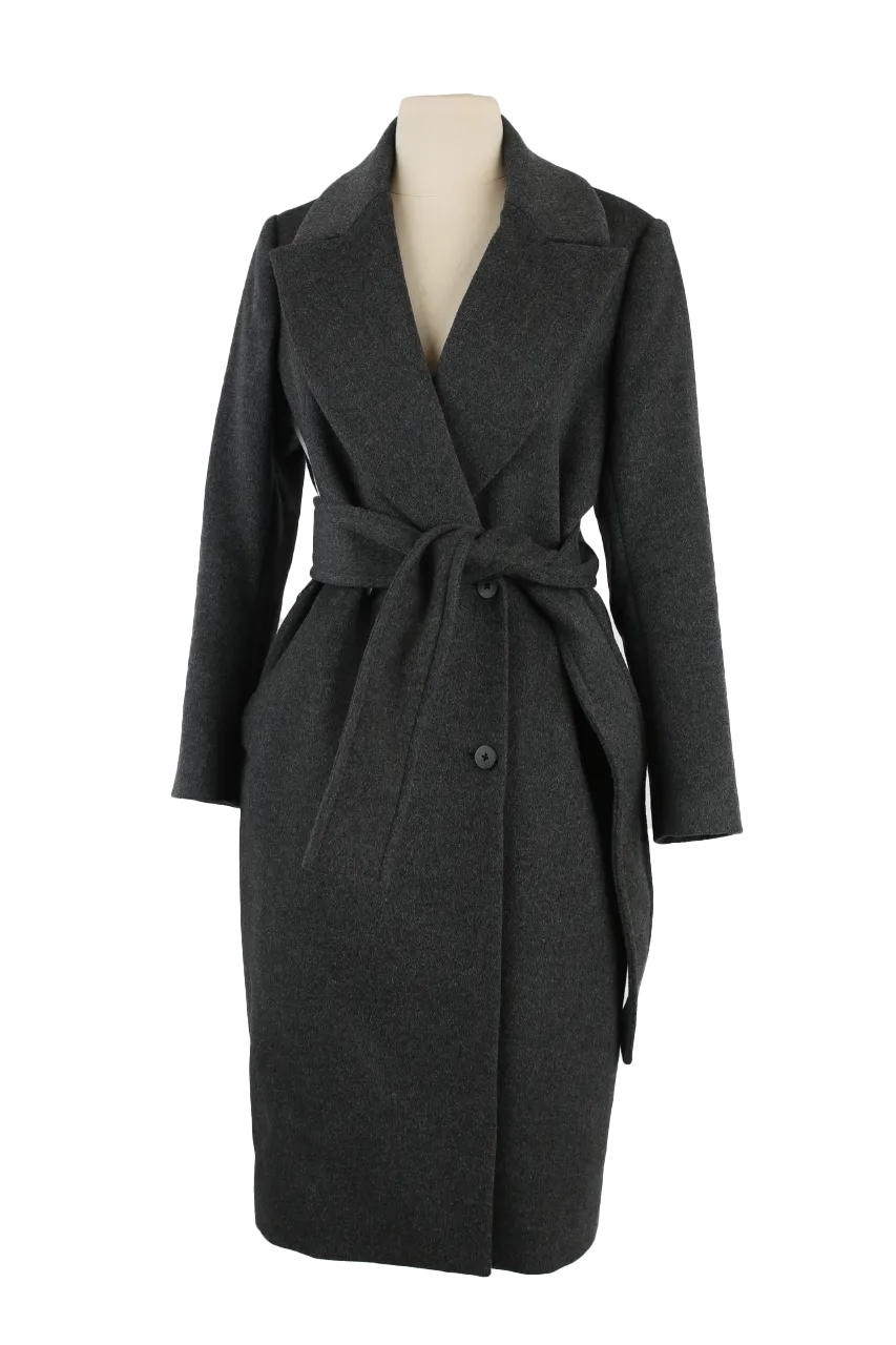 Wool/Angora Belted Wrap Coat