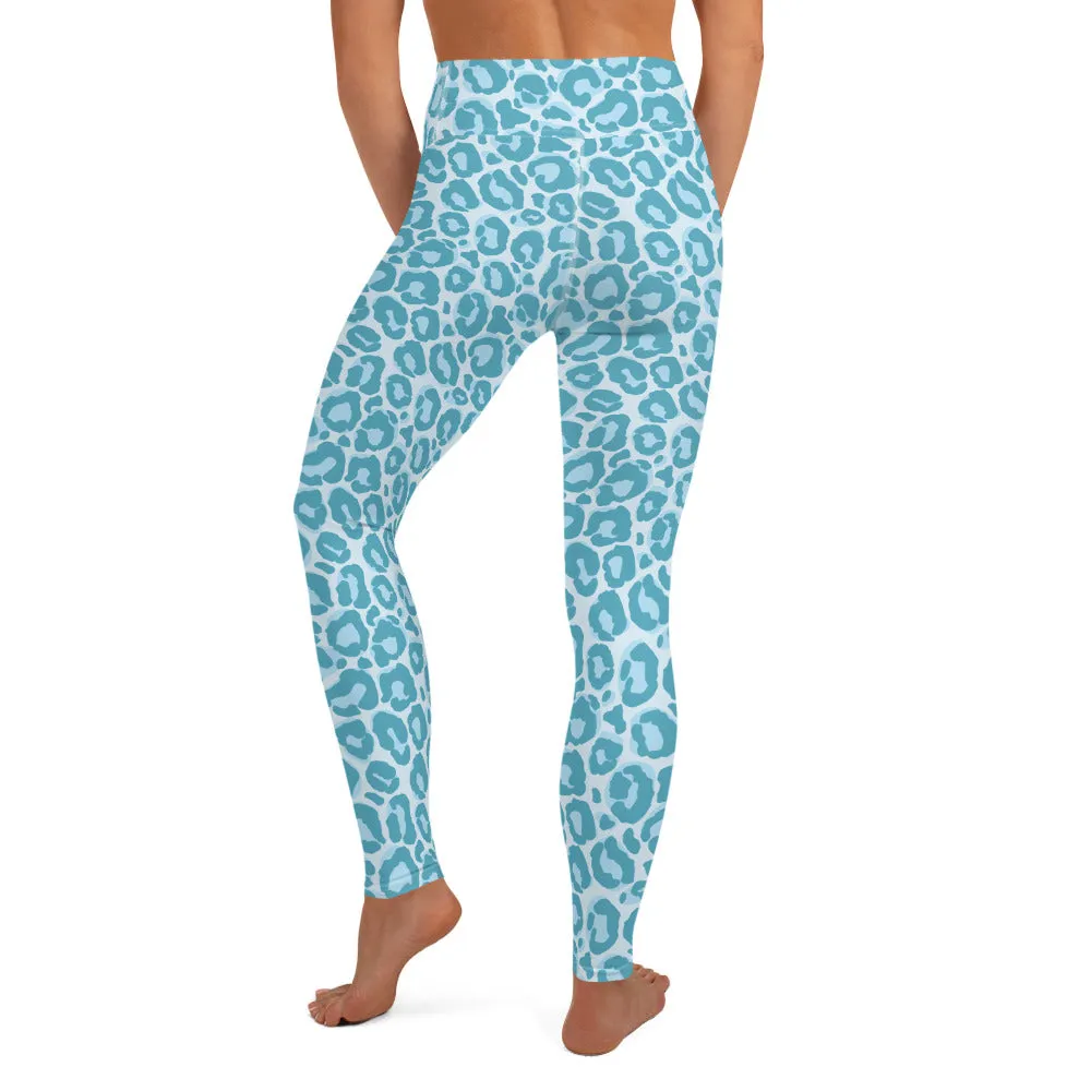 Yoga Leggings Blue Leopard