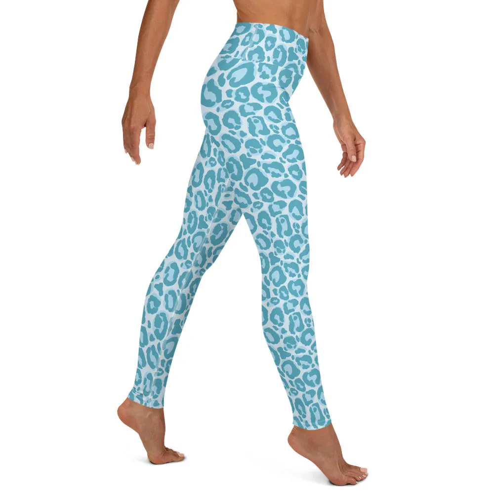 Yoga Leggings Blue Leopard