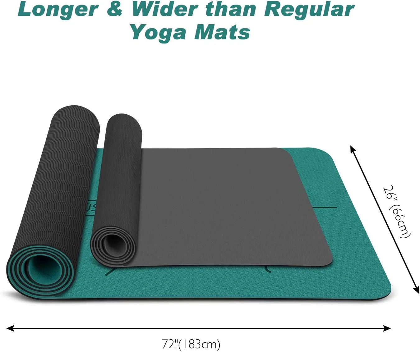 Yoga Mat - Eco-Friendly Non-Slip Fitness Exercise Mat with Carrying Strap-for Yoga, Pilates and Floor Exercises